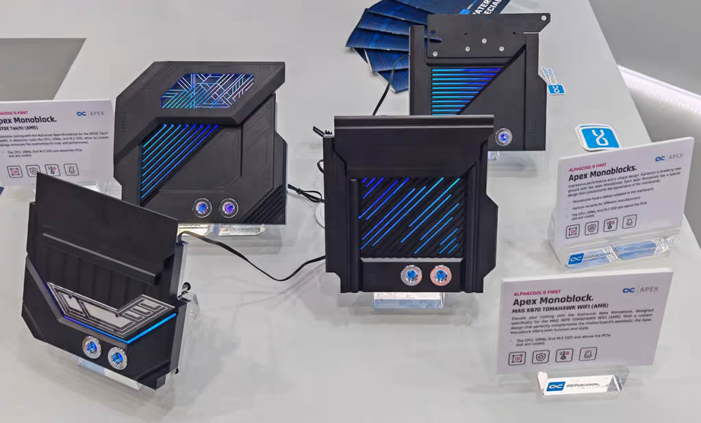 Alphacool au Computex 2026 : Core 1 Pro, monoblocks AM5 et refroidissement externe XX 9 Alphacool Computex 2026 Monoblocks AM5
