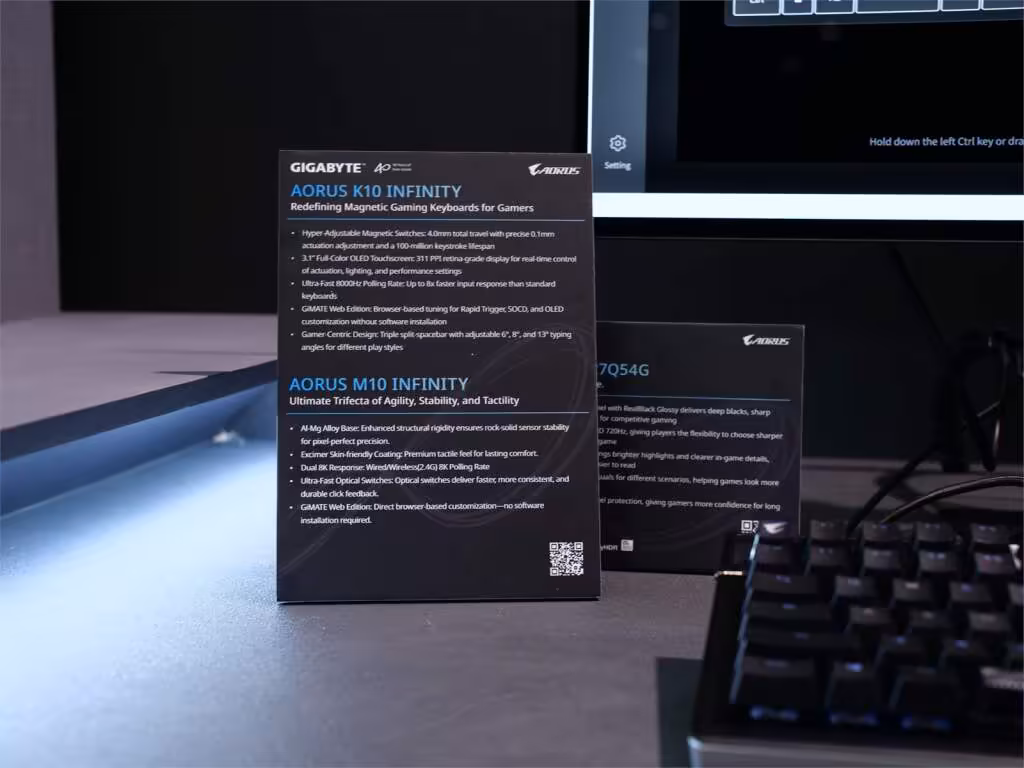 Clavier AORUS K10 INFINITY Souris M10 SPECs