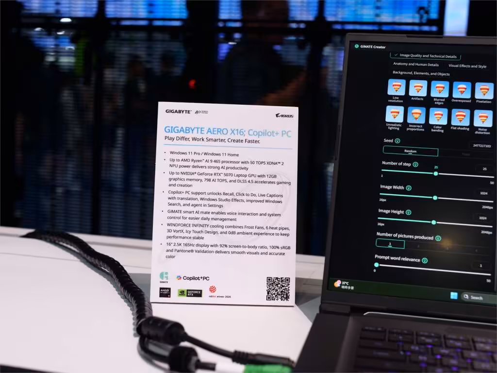 GIGABYTE AERO X16 specs