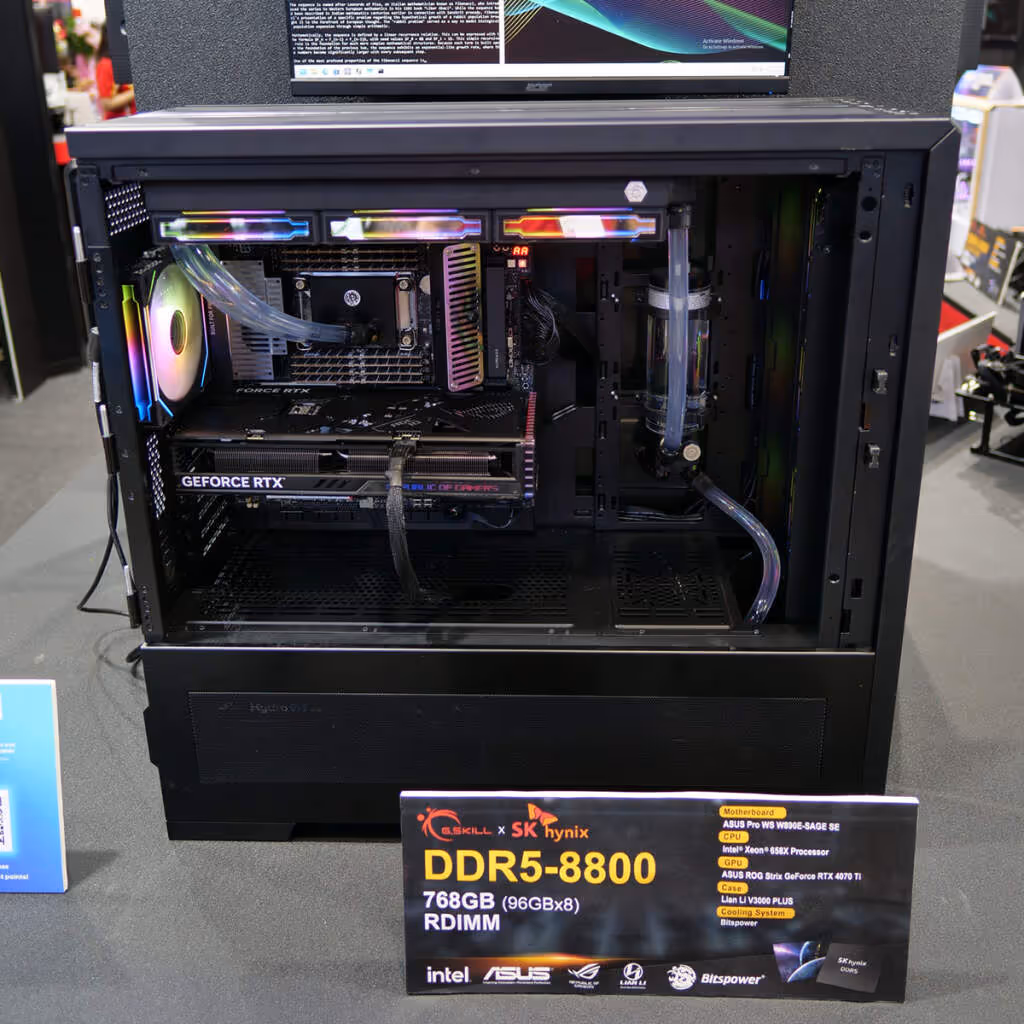 G.SKILL au Computex 2026 : la DDR5 pousse les limites, du gaming à l’IA 10 GSkill configuration R DIMM DDR5 8800 de 768 Go