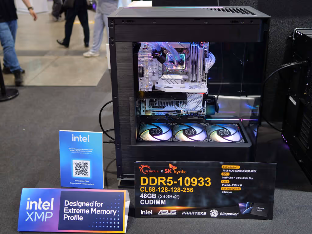 G.SKILL au Computex 2026 : la DDR5 pousse les limites, du gaming à l’IA 5 GSkill démonstration en DDR5 10933 avec un kit U DIMM de 48 Go