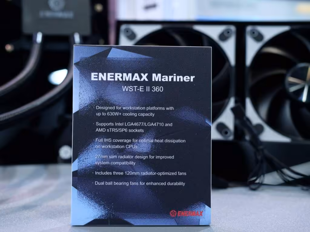 Enermax vise les workstations au computex 2026 avec ses Mariner WST II et PF-II 120 4 Mariner WST E II 360 01