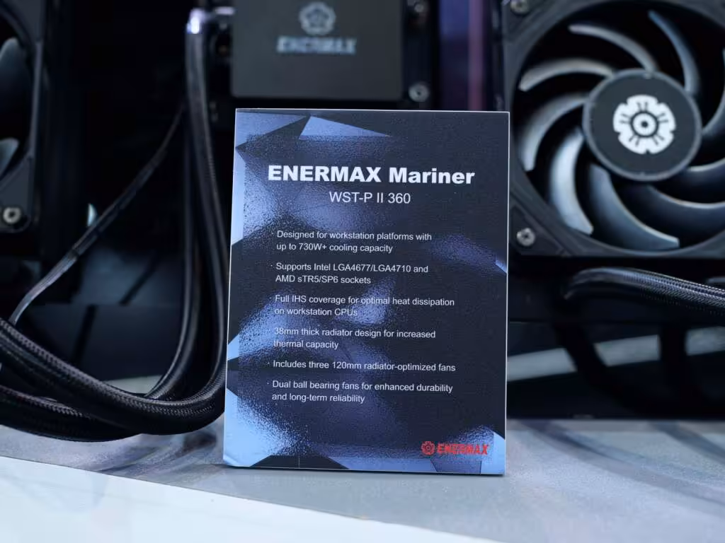 Enermax vise les workstations au computex 2026 avec ses Mariner WST II et PF-II 120 5 Mariner WST P II 360