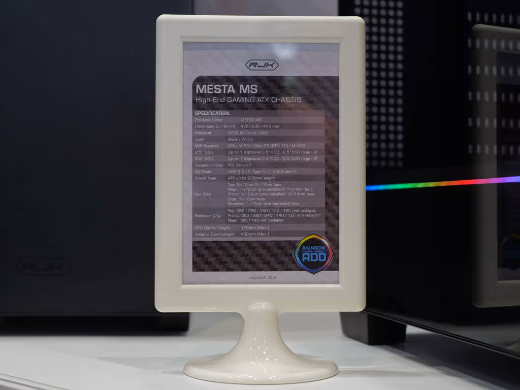 RAIJINTEK dévoile ses nouveaux boîtiers au Computex 2026, du Micro-ATX au monstre E-ATX 4 RAIJINTEK MESTA specs