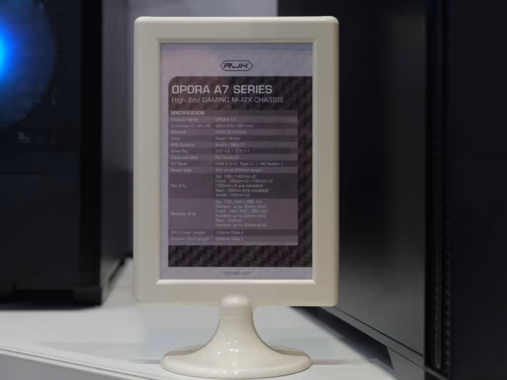 RAIJINTEK dévoile ses nouveaux boîtiers au Computex 2026, du Micro-ATX au monstre E-ATX 16 RAIJINTEK OPORA A7 specs