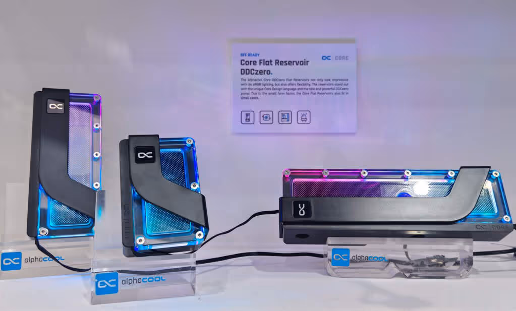 Alphacool au Computex 2026 : Core 1 Pro, monoblocks AM5 et refroidissement externe XX 21 alphacool flat reservoir ddczero