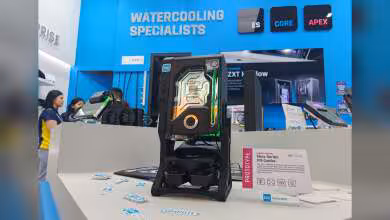 Prototype Alphacool APEX Xbox Series X|S Cooler présenté au Computex 2026, bloc watercooling et réservoir intégré