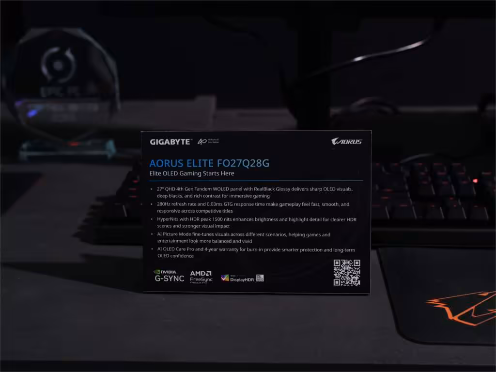 aorus fo27q28g oled 280hz fiche specs