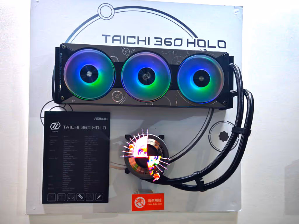 ASRock TAICHI 360 HOLO et AQUA 360 LCD : holographie et double pompe au Computex 2 asrock taichi 360 holo 03