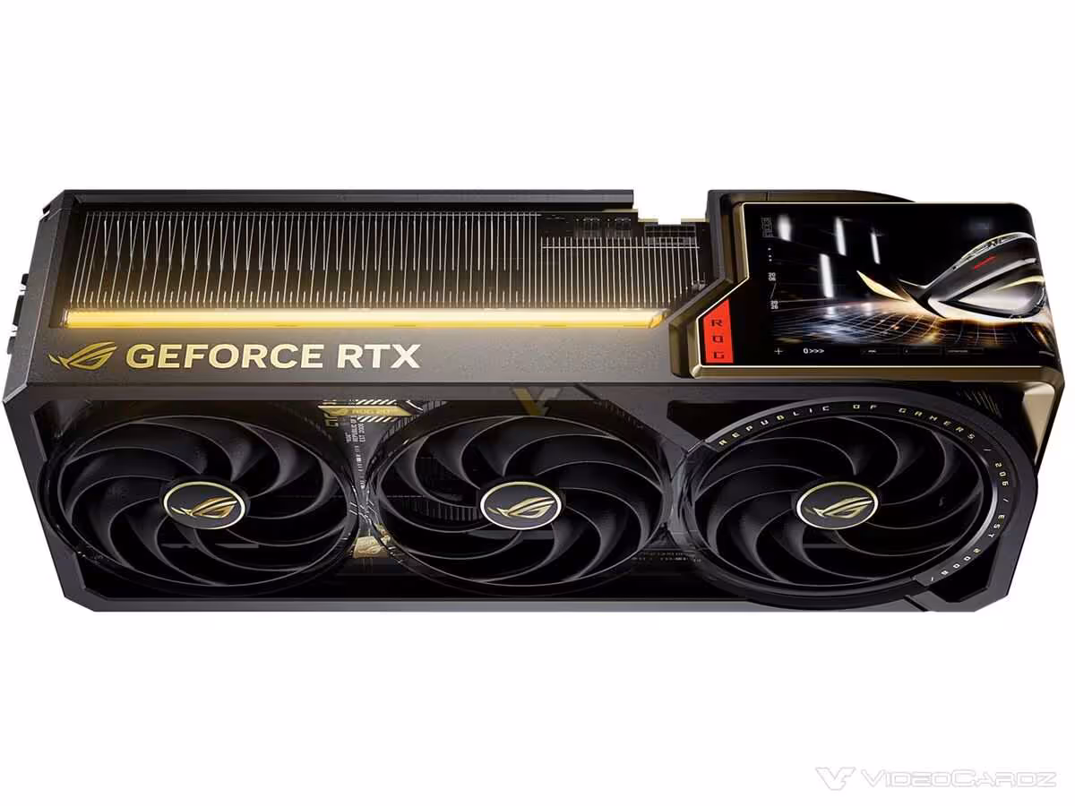 Carte ASUS GeForce RTX avec design lumineux, fond blanc.
