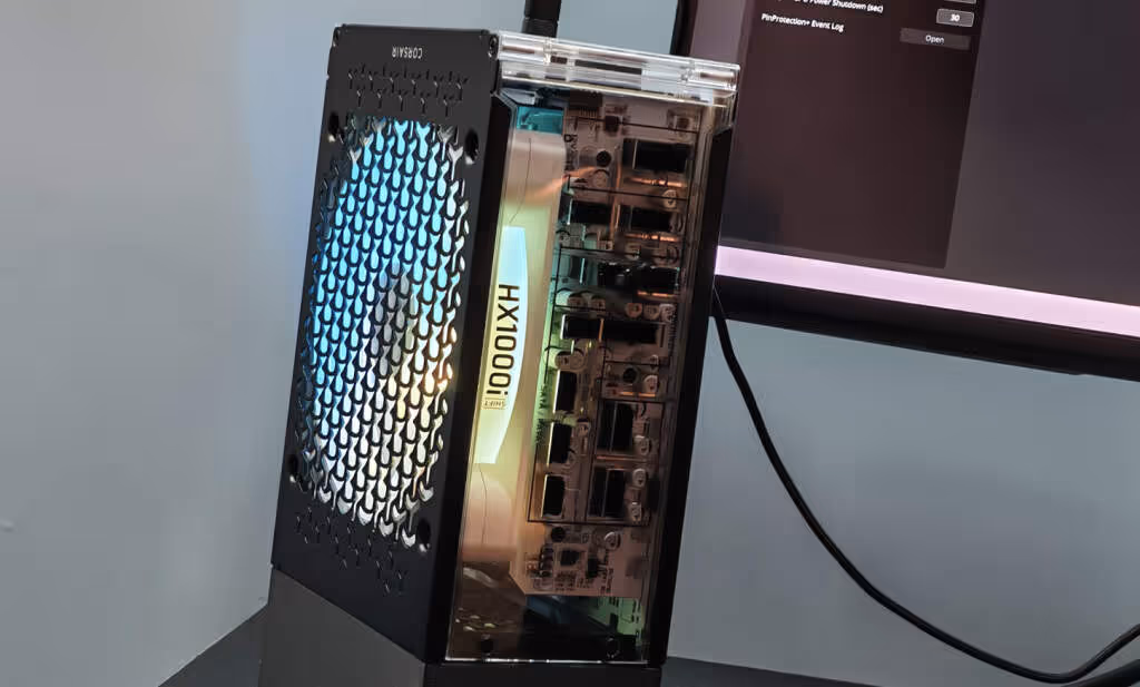 CORSAIR HX1000i SHIFT CRYSTAL : une alimentation transparente spectaculaire, mais pas pour tous les boîtiers 2 computex 2026 corsair alimentation hx1000i shift crystal 06