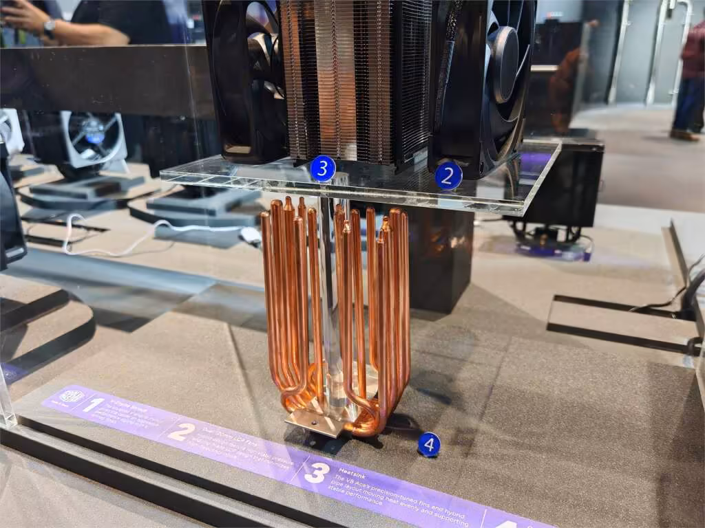 cooler master v8 ace 3 dhp vue coeur cuivre