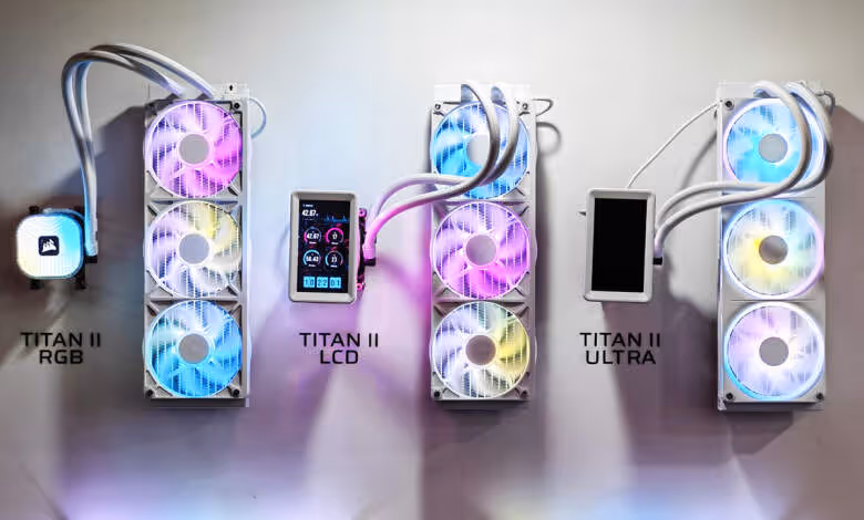 CORSAIR TITAN II ULTRA : radiateur 40 mm, écran 5 pouces et métal liquide 1 corsair corsair titan ii computex 2026