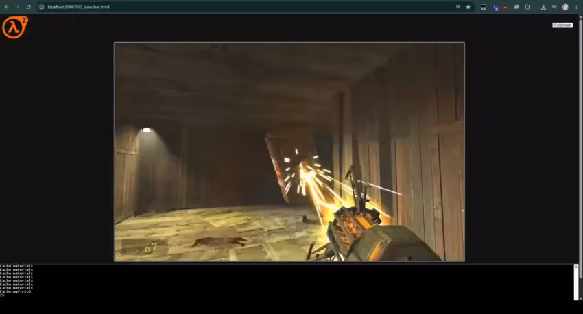 Capture Half-Life 2 gravité canon, ambiance sombre, couleurs modérées, éclairage limité