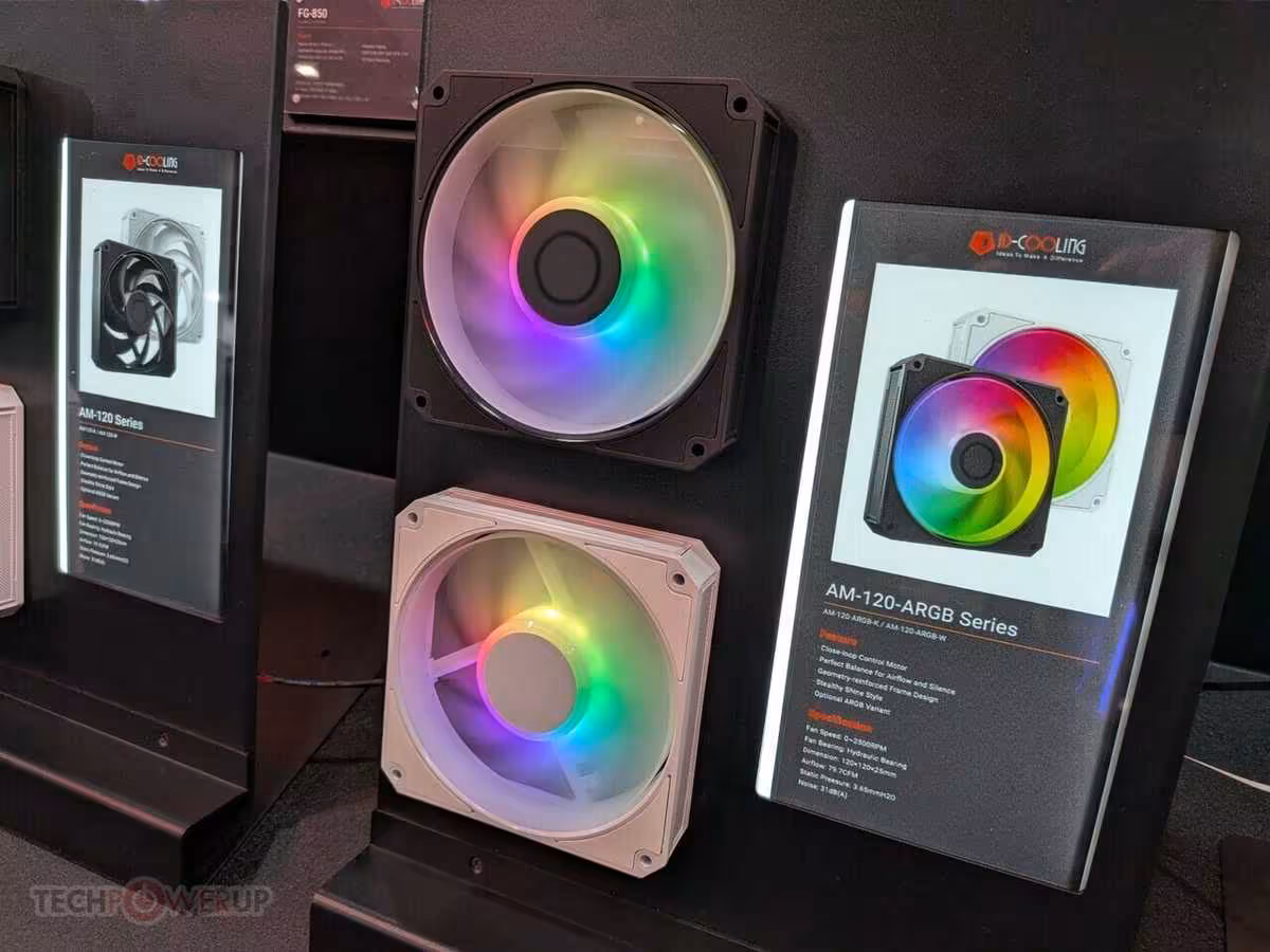 Ventilateurs ID-Cooling AM-120-ARGB Series et AM-120 Series, versions RGB et blanc