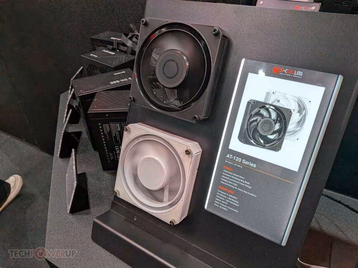 Ventilateurs ID-Cooling AT-120 Series, versions noire et blanche sans éclairage