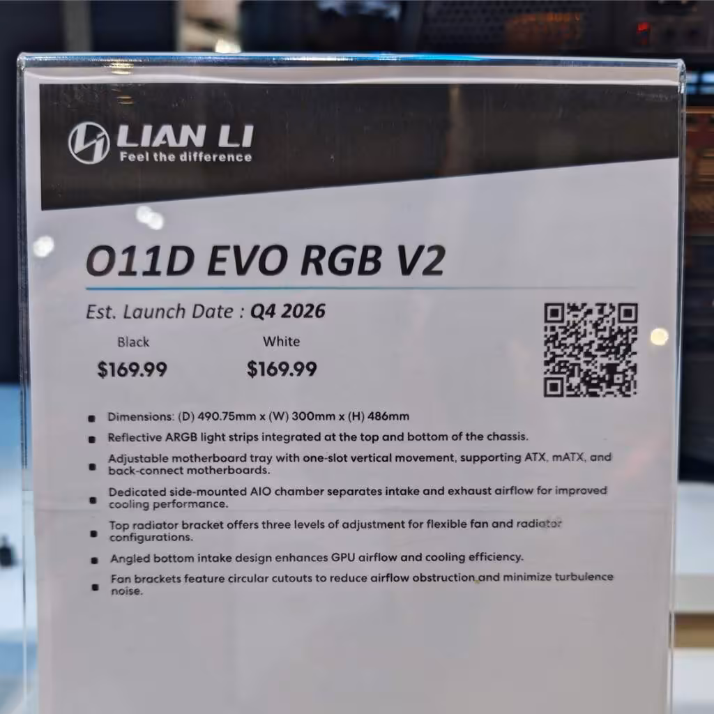 Lian Li O11D EVO RGB V2 : le boîtier culte évolue au Computex 2026 6 lian li o11 d evo rgb v2 prix specs