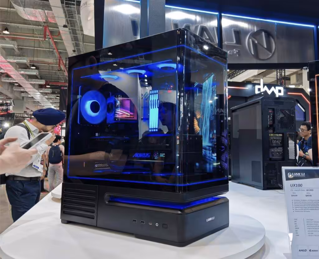 Lian Li UX100 : un boîtier aquarium à 99 $ vu au Computex 2026 2 lian li ux100 01