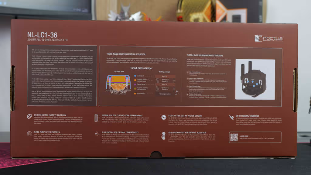 Test Noctua NL-LC1-36 : Noctua arrive enfin dans le watercooling AIO 3 noctua nl lc1 36 emballage verso