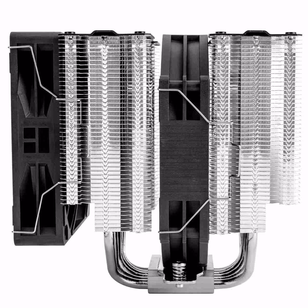 Peerless Assassin SE V3 : Thermalright décline ses ventirads 120 et 140 mm retravaillés 4 Vue latérale du ventirad Thermalright double tour, ailettes aluminium et six caloducs apparents