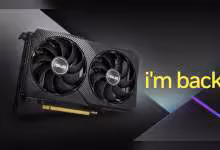 Carte graphique ASUS RTX 3060 avec éclairage RGB et fond sombre contrasté