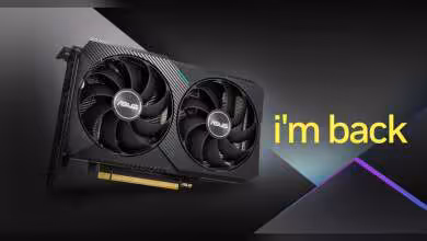 Carte graphique ASUS RTX 3060 avec éclairage RGB et fond sombre contrasté