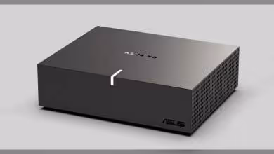 Boîtier ASUS XG Core couleur noire pour GPU externe avec design compact et logo ASUS visible