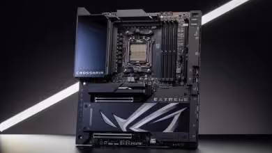 Carte mère ASUS ROG Crosshair X670E Extreme éclairage professionnel fond sombre