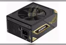 Photo ASUS ROG Thor 3000W, éclairage professionnel, fond blanc, logo bien visible