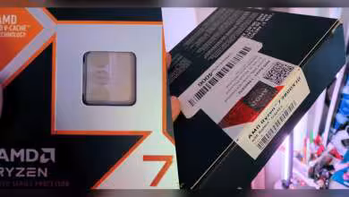 Boîte processeur AMD Ryzen 7 avec étiquette lisible et packaging attrayant.