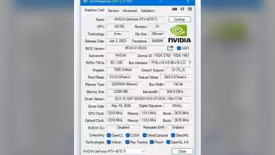 Fenêtre GPU-Z 2.70.0 affichant une NVIDIA GeForce RTX 4070 Ti avec spécifications techniques détaillées et logo NVIDIA
