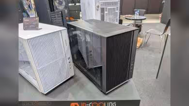 Boîtiers PC ID-Cooling blanc et noir, façade nervurée, logo ID-Cooling visible