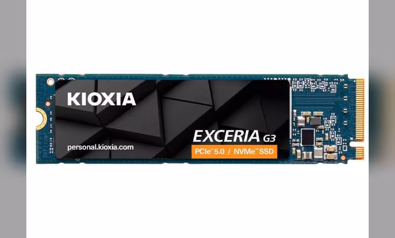Kioxia Exceria G3 4 To : un SSD NVMe Gen 5 QLC grimpe à 10 Go/s en milieu de gamme 1 SSD M.2 Kioxia Exceria G3 PCIe 5.0 NVMe, vue produit isolée sur fond blanc