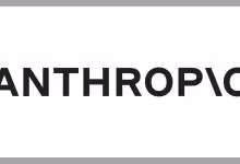 Logo Anthropic noir sur fond blanc