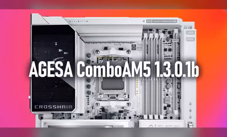 EXPO ULL : les BIOS bêta ASUS ROG Crosshair X870E passent à l'AGESA 1.3.0.1b 1 Carte mère ROG Crosshair X870E avec mise à jour BIOS AGESA ComboAM5 1.3.0.1b visible.