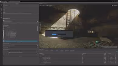 Capture de l’éditeur NVIDIA RTX Remix avec aperçu d’une scène souterraine et panneau d’outils