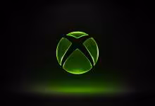 Logo Xbox vert lumineux sur fond noir, symbole de la marque Microsoft Gaming