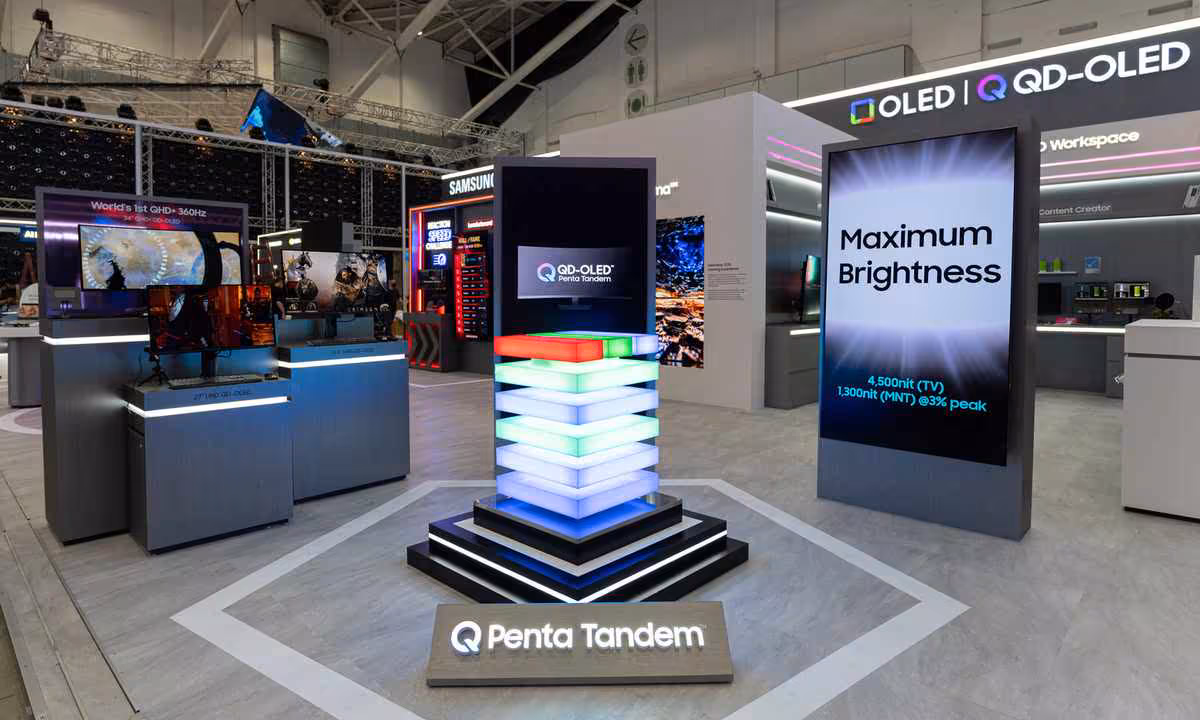 Présentation Samsung Display QD-OLED Penta Tandem avec panneau Maximum Brightness