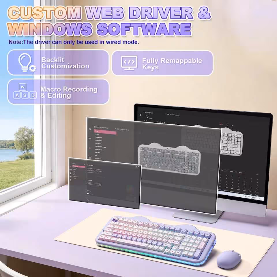 Clavier YUNZII C98 MAO avec logiciel Windows et driver web pour macros, touches remappables