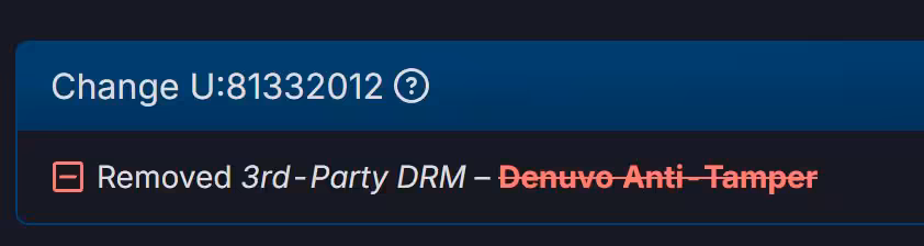 007 First Light : Denuvo retiré du jeu seulement deux mois après son lancement sur Steam 2 Capture d’écran indiquant la suppression du DRM tiers Denuvo Anti-Tamper par Ubisoft