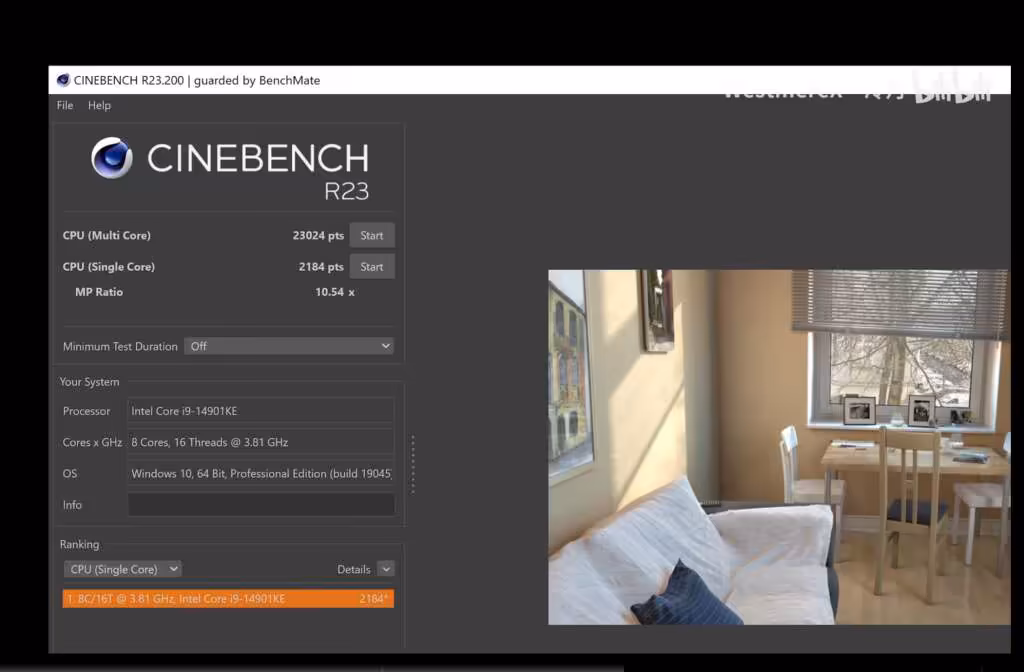14901KE Cinebench 23