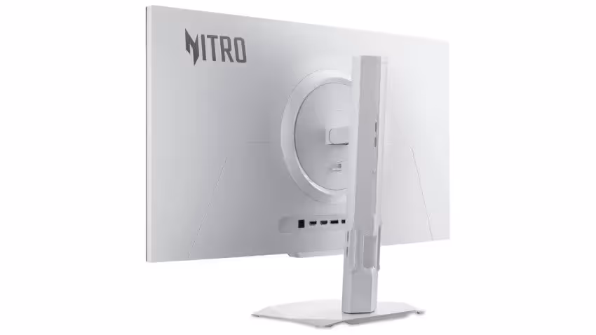 Acer Nitro à 699,99 $ : le XV273U F5 apparaît avec 540 Hz QHD et mode 1 000 Hz 3 Vue arrière Acer Nitro XV273U blanc élégant fond neutre peu contrasté