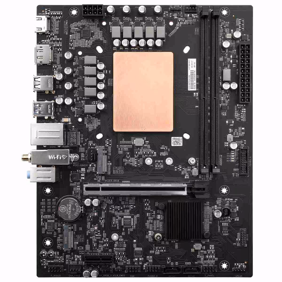 HM770-K V20 : Colorful intègre un Core i9-13900HX de 24 cœurs sur carte mère desktop 2 Carte mère ECO HM770-K V20 vue de dessus, composants nets sur fond noir