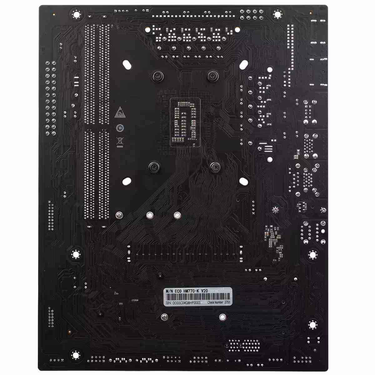 HM770-K V20 : Colorful intègre un Core i9-13900HX de 24 cœurs sur carte mère desktop 3 Verso de carte mère ECO HM770-K V20, détails circuits peu visibles