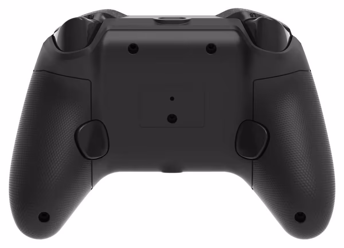 Drakong Challenger : une manette Xbox et PC à effet Hall lancée à 34,99 € 3 Dos de la manette Drakong Challenger noire, vue arrière, poignées texturées et boutons programmables