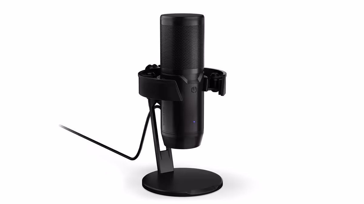 Endorfy Solum 2 : quatre microphones USB pensés pour le stream, le jeu et le télétravail 2 Micro USB Endorfy Solum 2 noir sur pied, avec suspension antivibrations et câble visible