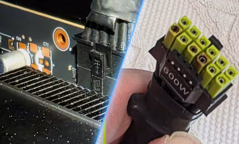 RTX 5090 : un câble 12V-2x6 ASRock TempGuard fond sans arrêt automatique du PC 1 Native 12V-2×6 cable melts on RTX 5090 system with ASRock TempGuard