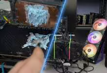 TrashBench’s 11-fan RTX 3080 mod: zipties, server grade fans and thermal putty