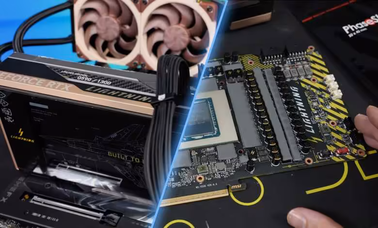 RTX 5090 LIGHTNING Z : der8auer adapte le refroidissement AIO à une boucle custom 1 Limited RTX 5090 LIGHTNING Z gets custom water cooling while retaining its display