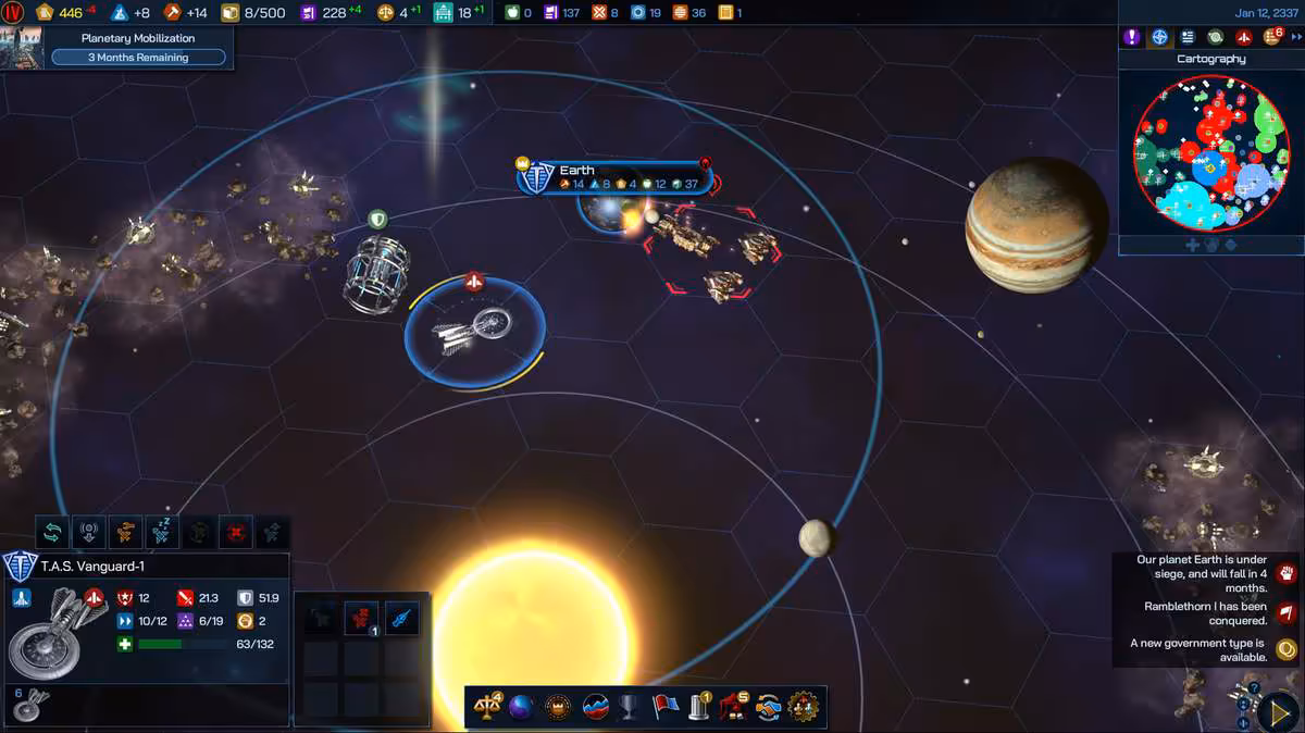 Galactic Civilizations IV enrichit sa stratégie avec Federations & Empires et la mise à jour 4.0 7 Carte galactique de Galactic Civilizations IV avec vaisseaux, orbites planétaires et système solaire